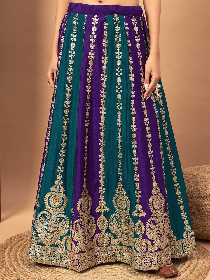 Kalidar Gota Patti Embroidered Paneled Gharara Set With Sequinned Dupatta