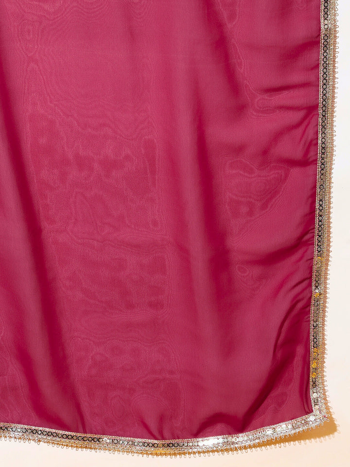 Kurta with Peplum Style Jacket, Crop Top & Pleated Palazzo
