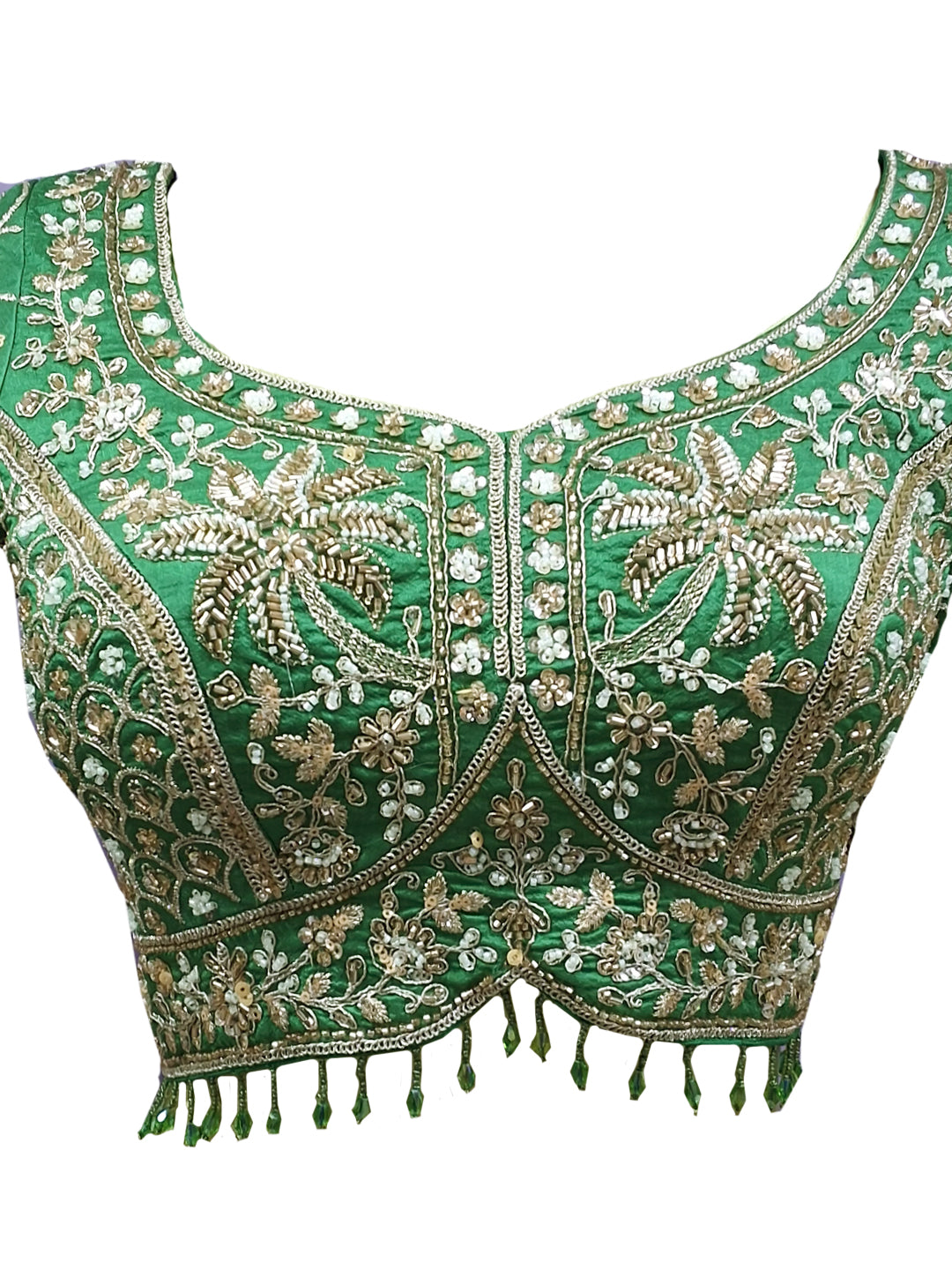 Yellow Multicolor Panelled Lehenga Choli with Contrast Green Blouse