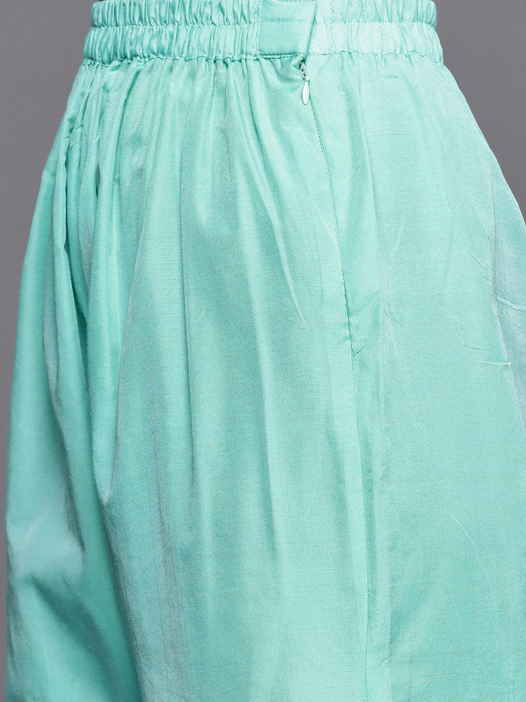 Turquoise Blue Banarasi Georgette Anarkali Suit & Mustard Bandhej Print Dupatta