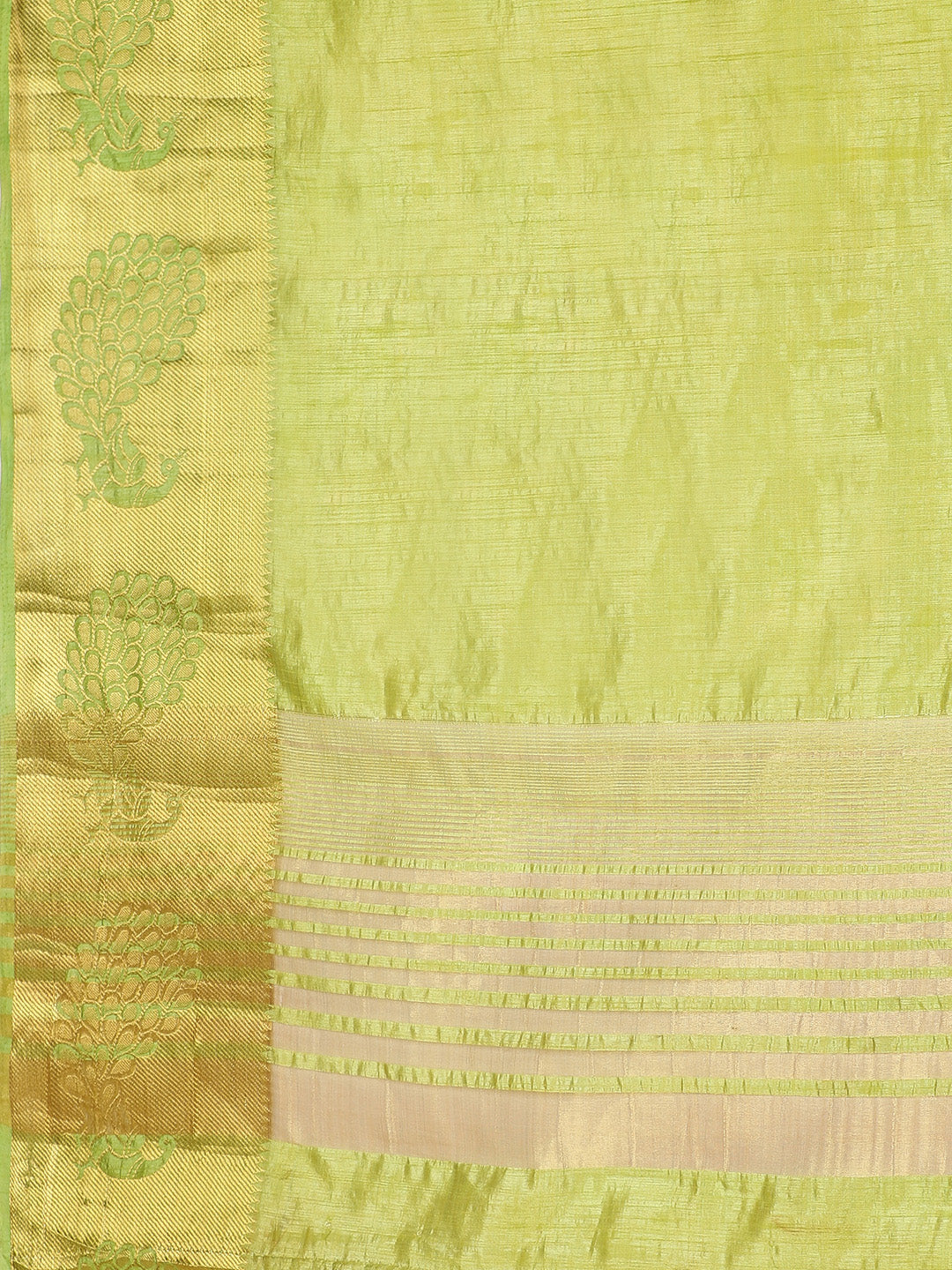 Dupion Silk saree with Peacock Motif Border