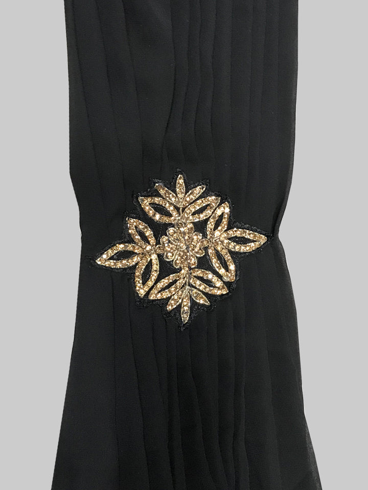 Black Crystal Embroidered Georgette Lehanga Choli Set