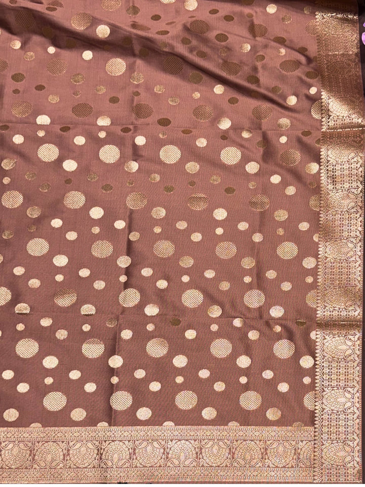 Banarasi Silk Colorblocked Dress Material with Paisley Zari Weaving & Jhalar Dupatta