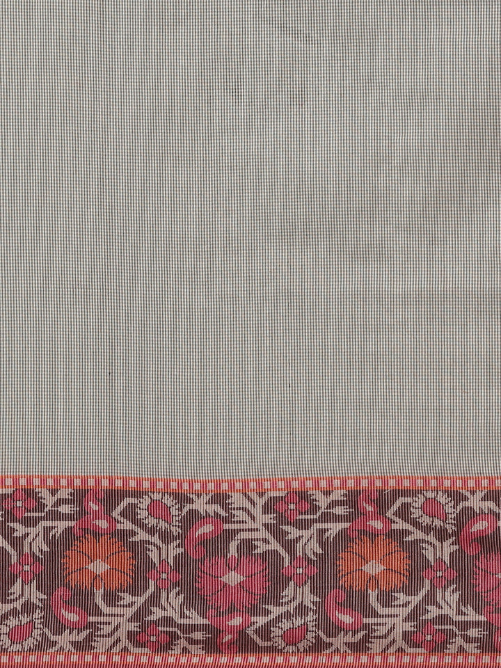 Handloom Chanderi Saree with Ikat Style Meenakari Resham Woven Border