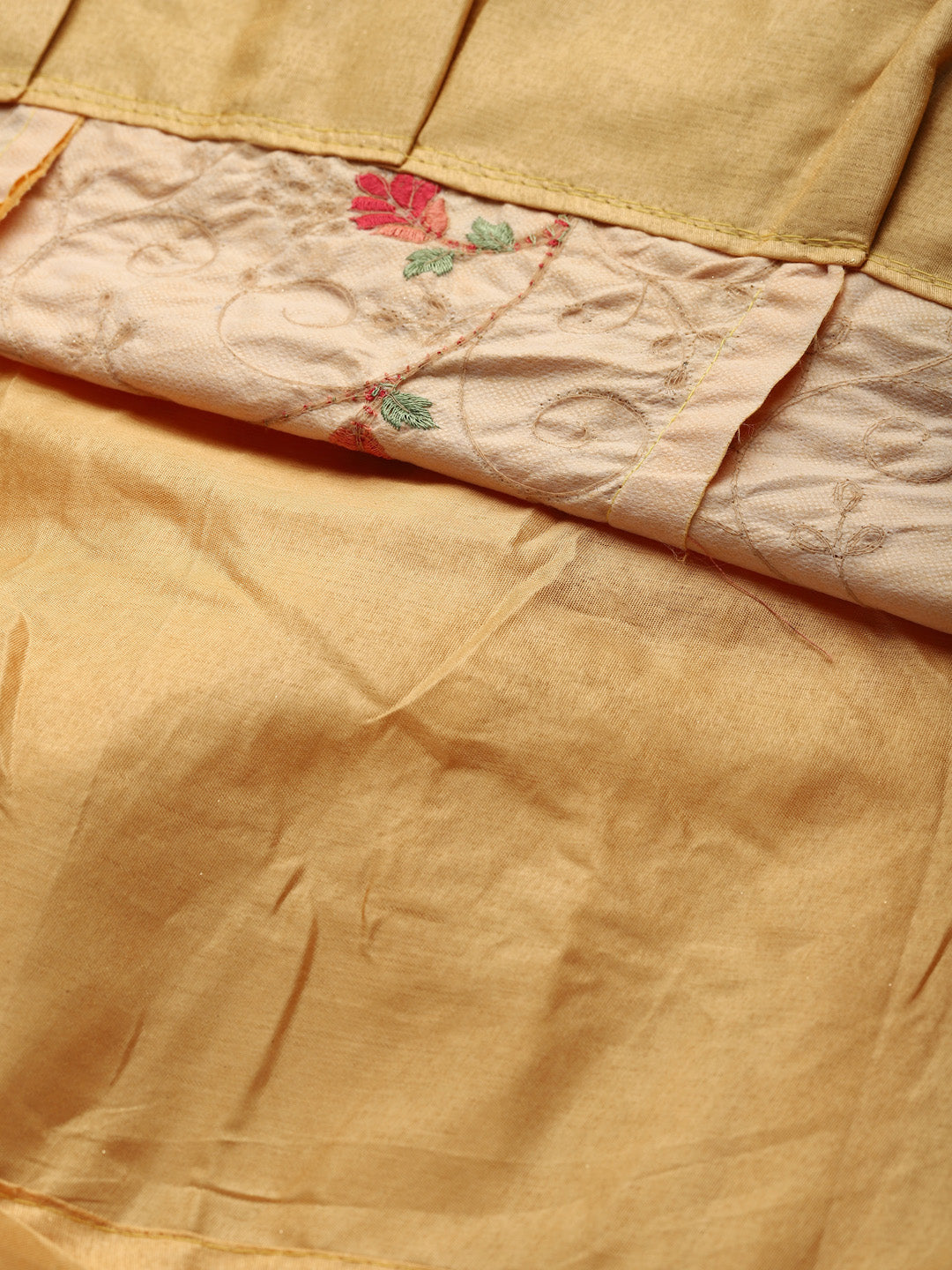 Pastel Semi-Stitched Lehenga Set with Zari & Resham Meenakari Floral Embroidery