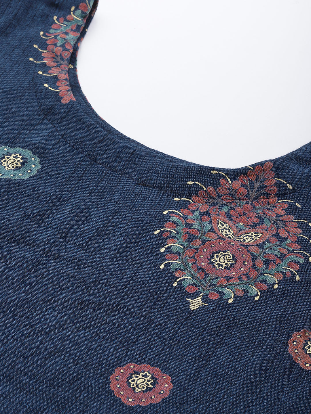 Teal Blue Festive Embellished Digital Print Kurta Sharara Set