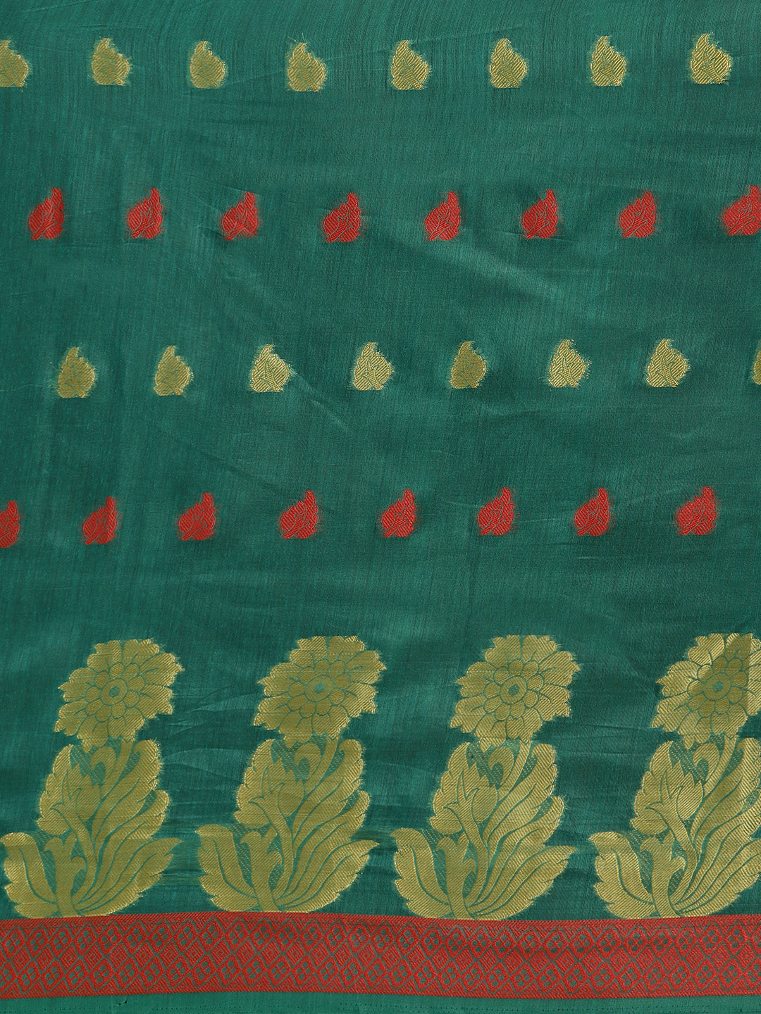 Floral Chanderi Silk Saree with Zari Resham Weaving