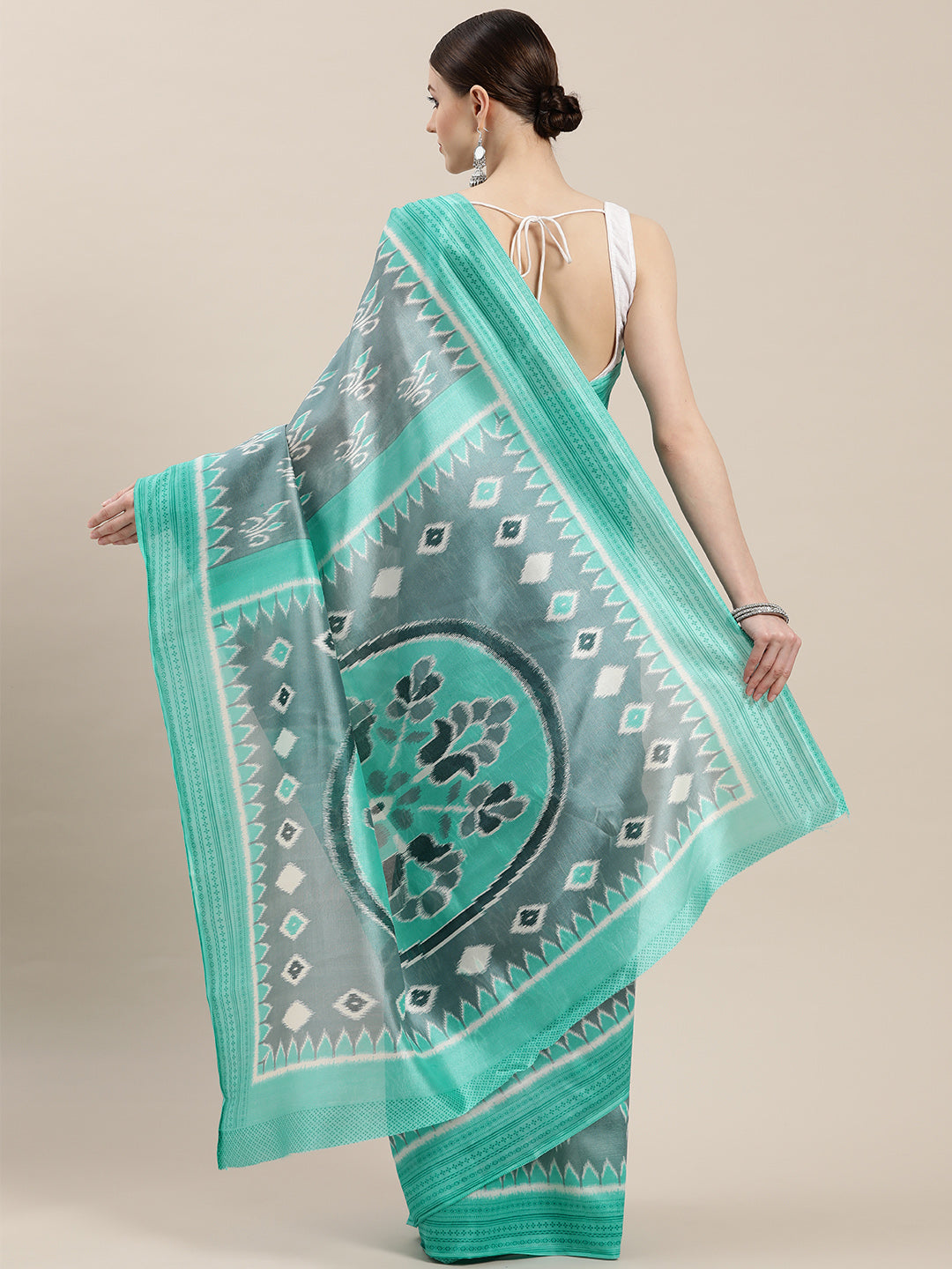 Bhagalpuri Ikat Print Saree
