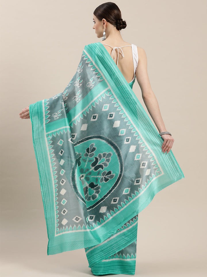 Bhagalpuri Ikat Print Saree