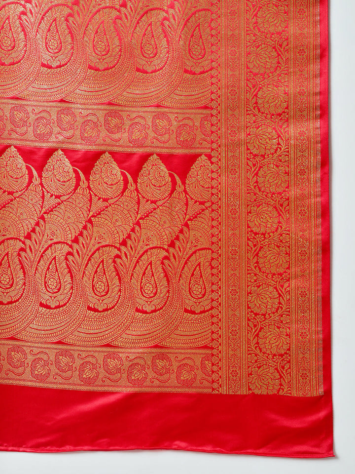 Black Red Pallu Patli Ethnic Handloom Banarasi Silk Wedding Saree