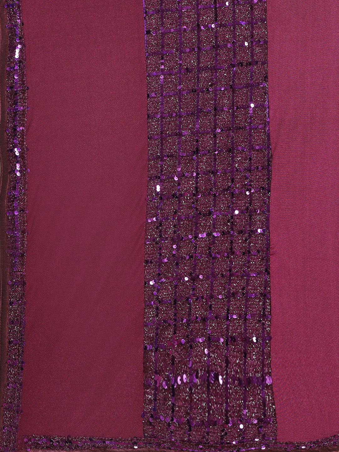 Bling Lycra Sequined Saree with Stylish Panels & Sequence Embroidery