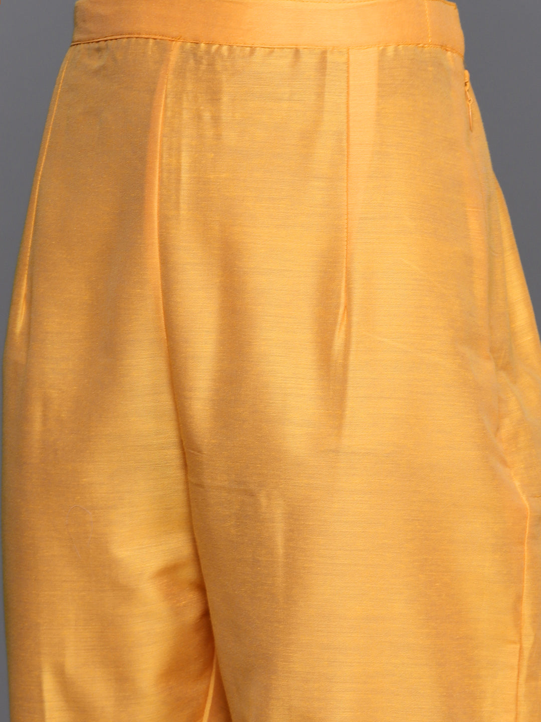 Yellow Banarasi Unstitched Dress Material With Handloom Dupatta
