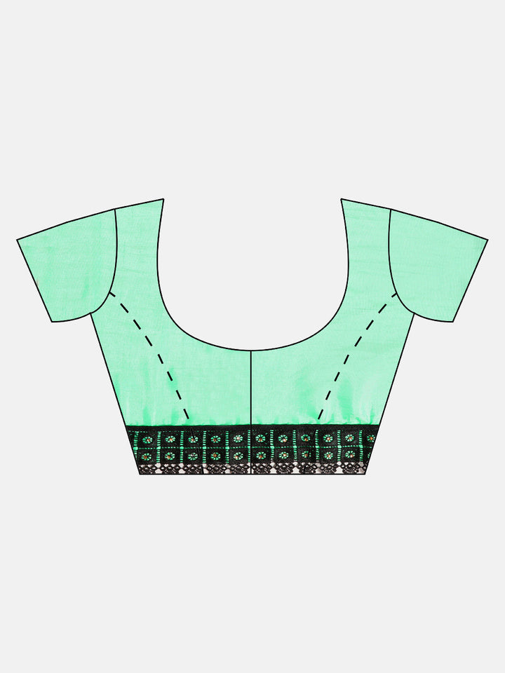 Textured Silk Saree with Resham Embroidery and Chantilly Lace Border