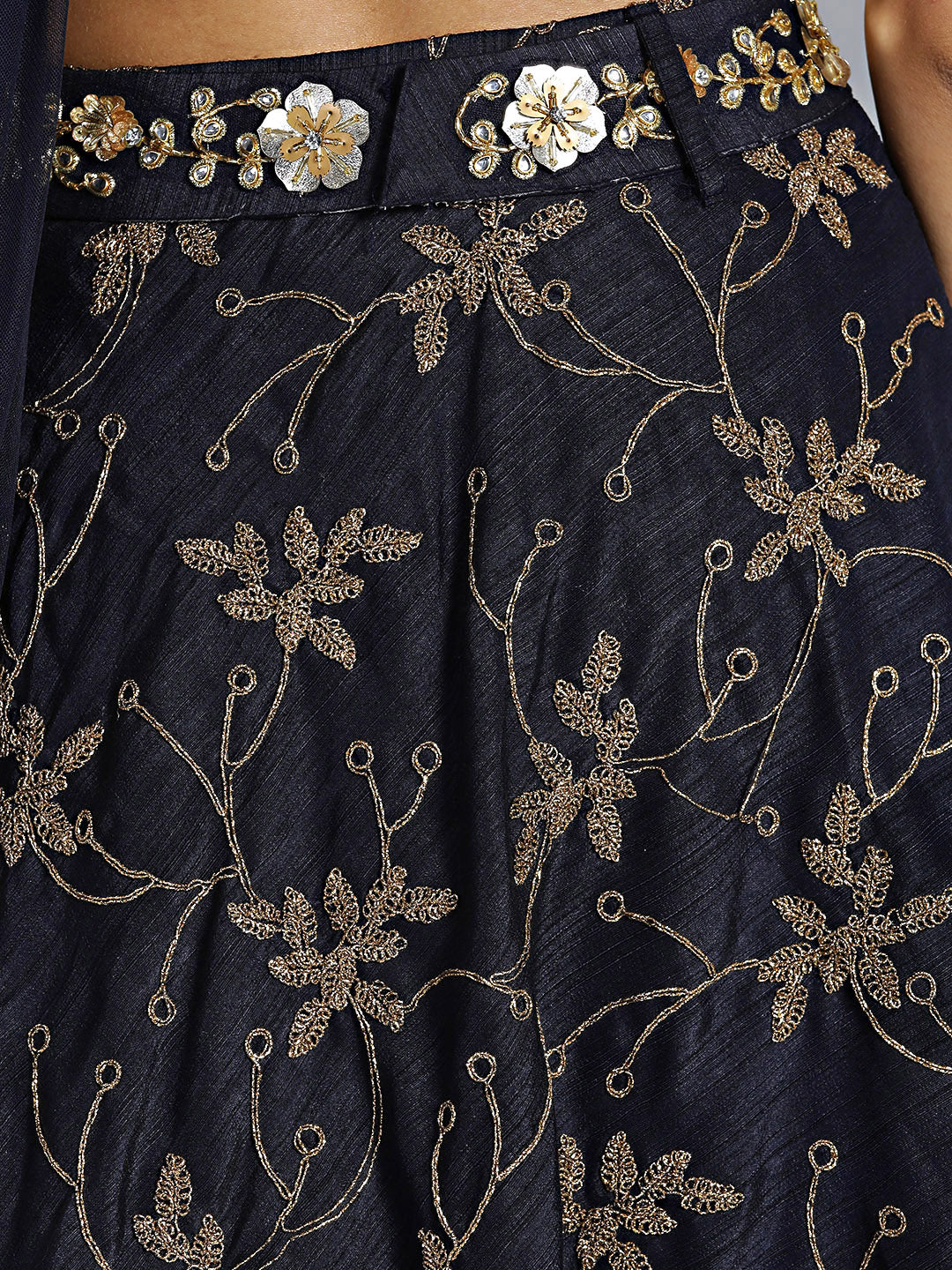 Embroidered Lehenga Choli with Pre-stitched Draped Dupatta