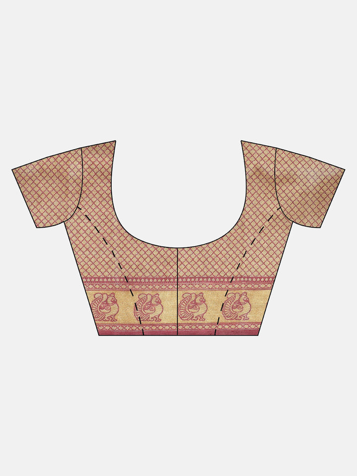 Orange Bhagalpuri Silk Digital Printed Saree with Mughal Wine Border
