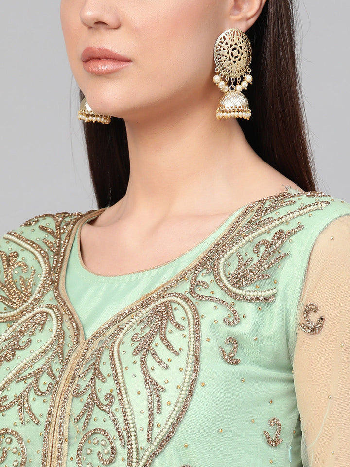 Cocktail Gown with Crystal Embellished Assymetrical Jacket