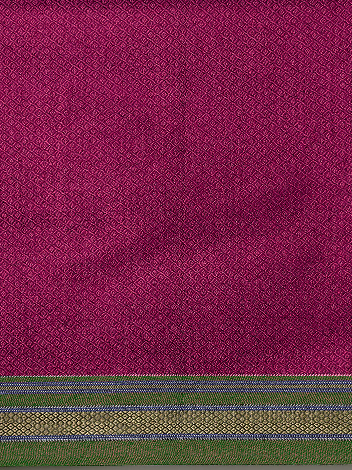 Purple Resham Woven Brocade Saree with Contrast Border