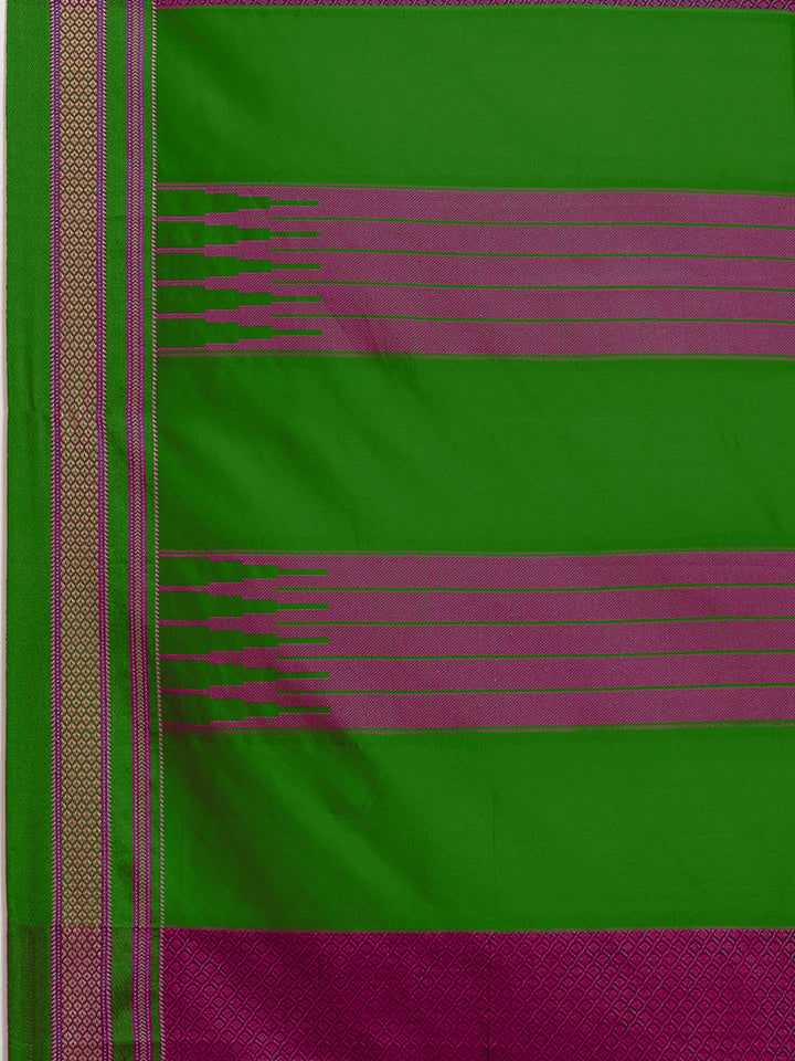 Purple Resham Woven Brocade Saree with Contrast Border