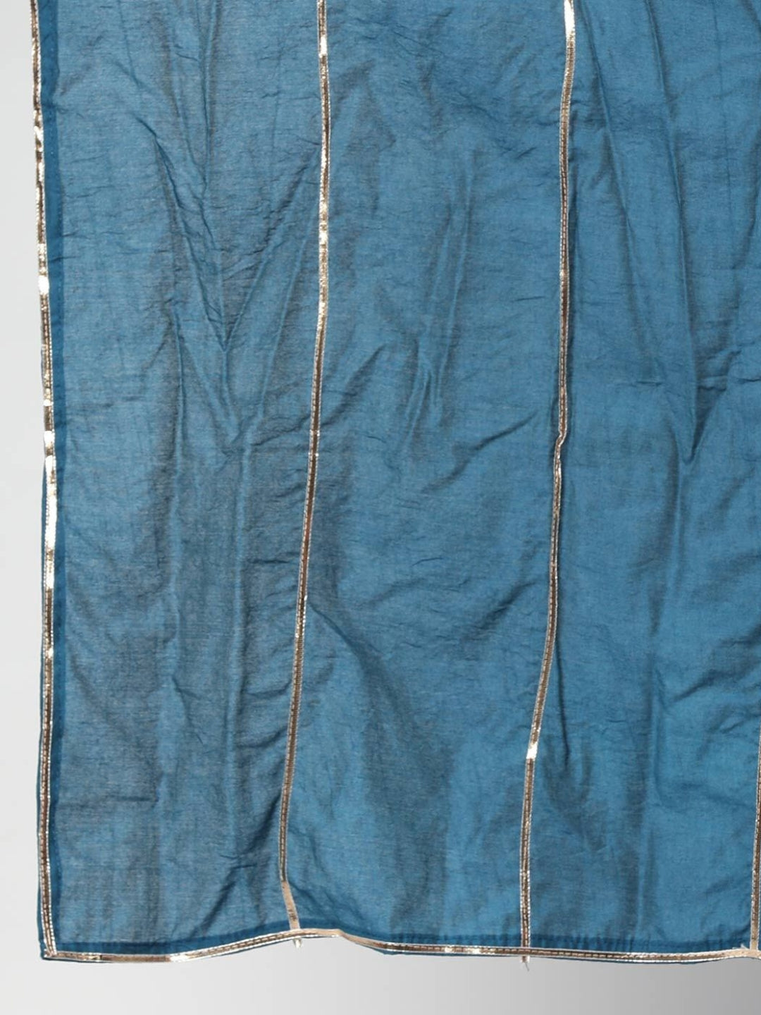Floral Gota Patti Embroidered Kurta With Striped Pallazo and Dupatta