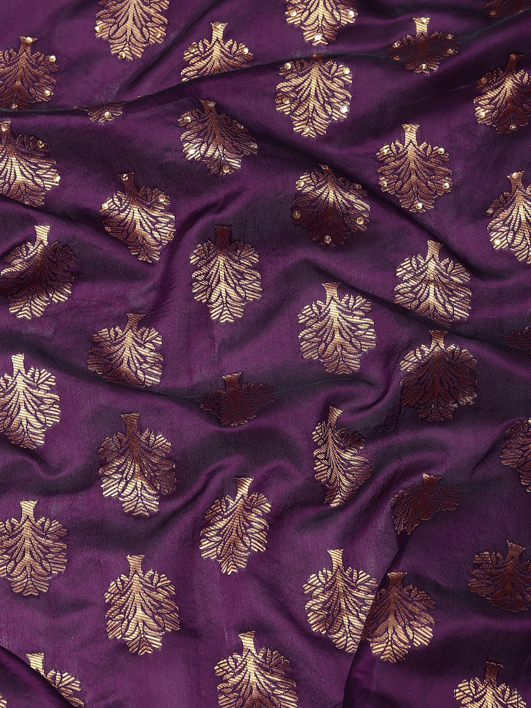 Burgundy Resham Embroidered Silk Woven Traditional Banarasi Saree