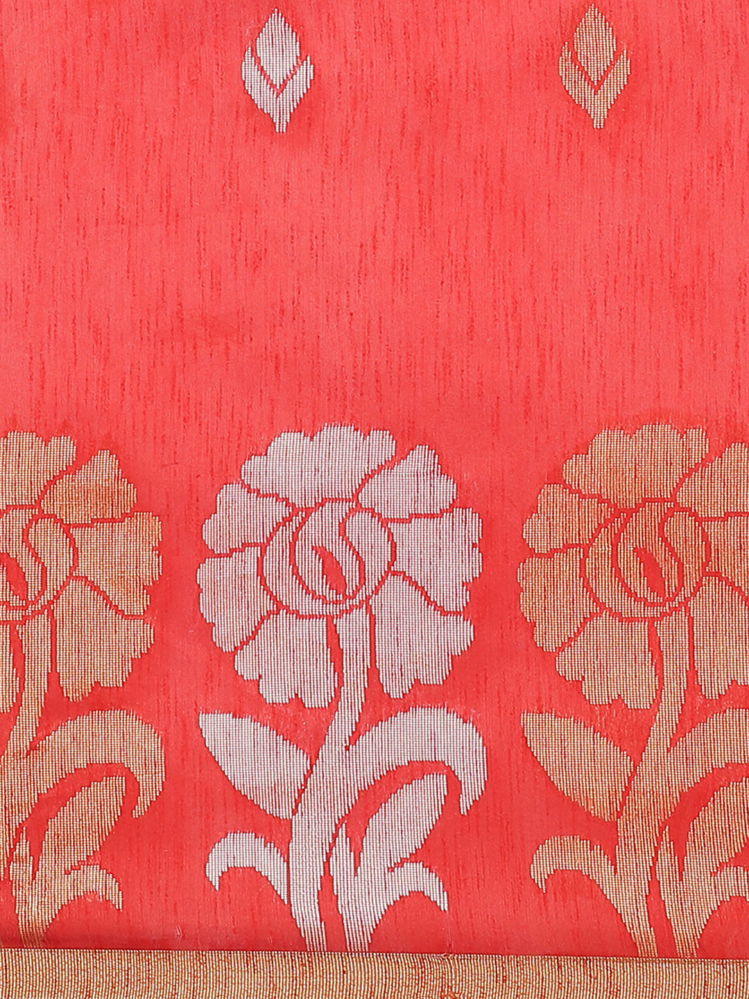 Banarasi Heritage Jute Silk Saree with Striking Gold and Silver Floral Woven Motifs