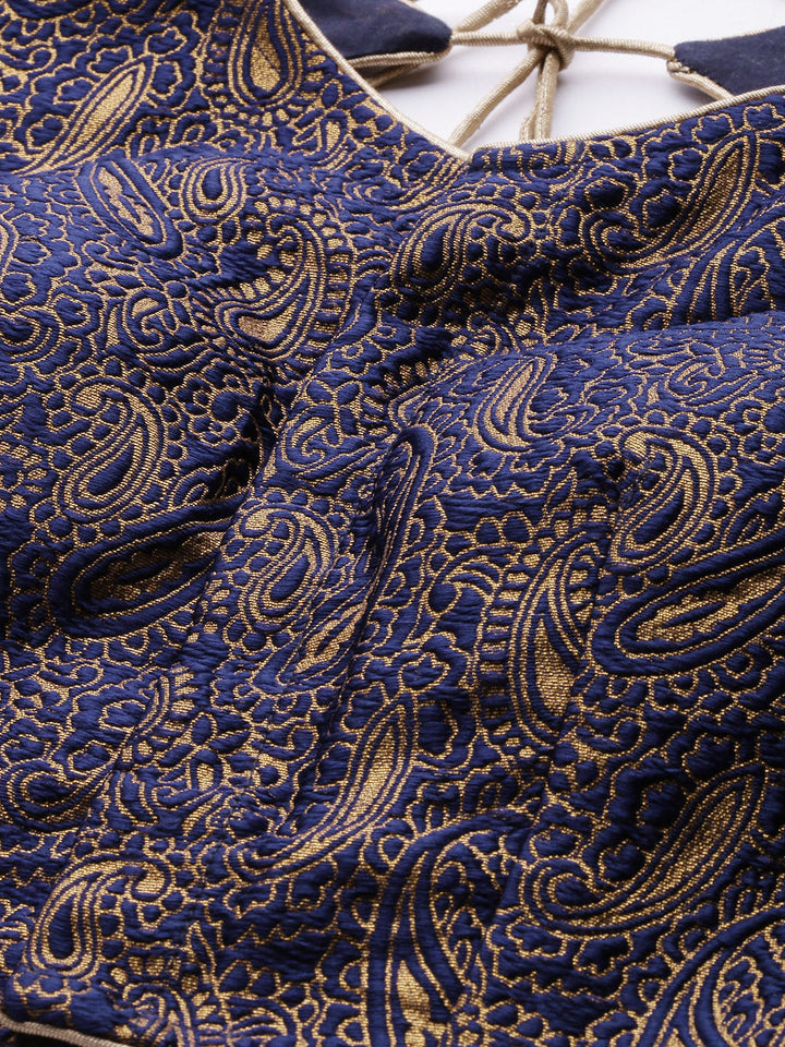 Semi Stitched Banarasi Brocade Silk Lehenga Choli with Zari & Resham Weaving, Tassels