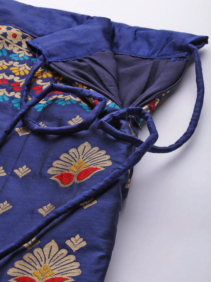 Semi Stitched Banarasi Brocade Silk Lehenga Choli with Zari & Resham Weaving, Tassels