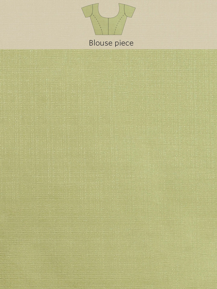 Green Tussar Banarasi Silk  Saree with Embroidery & Brocade Border