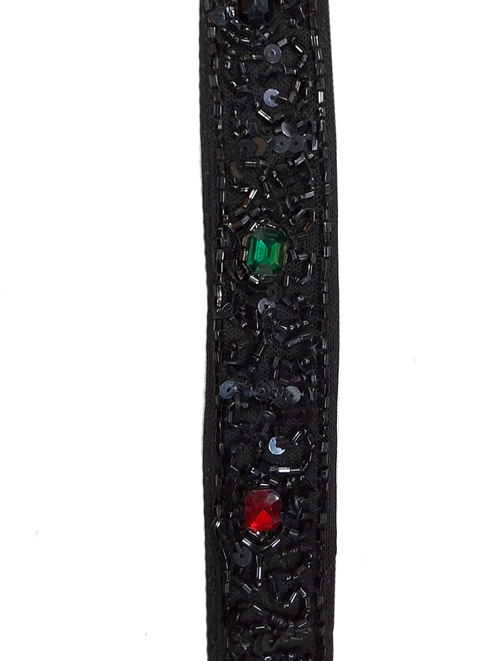 Black Pre-Draped Ready to Wear Saree with Embellished Blouse With Belt