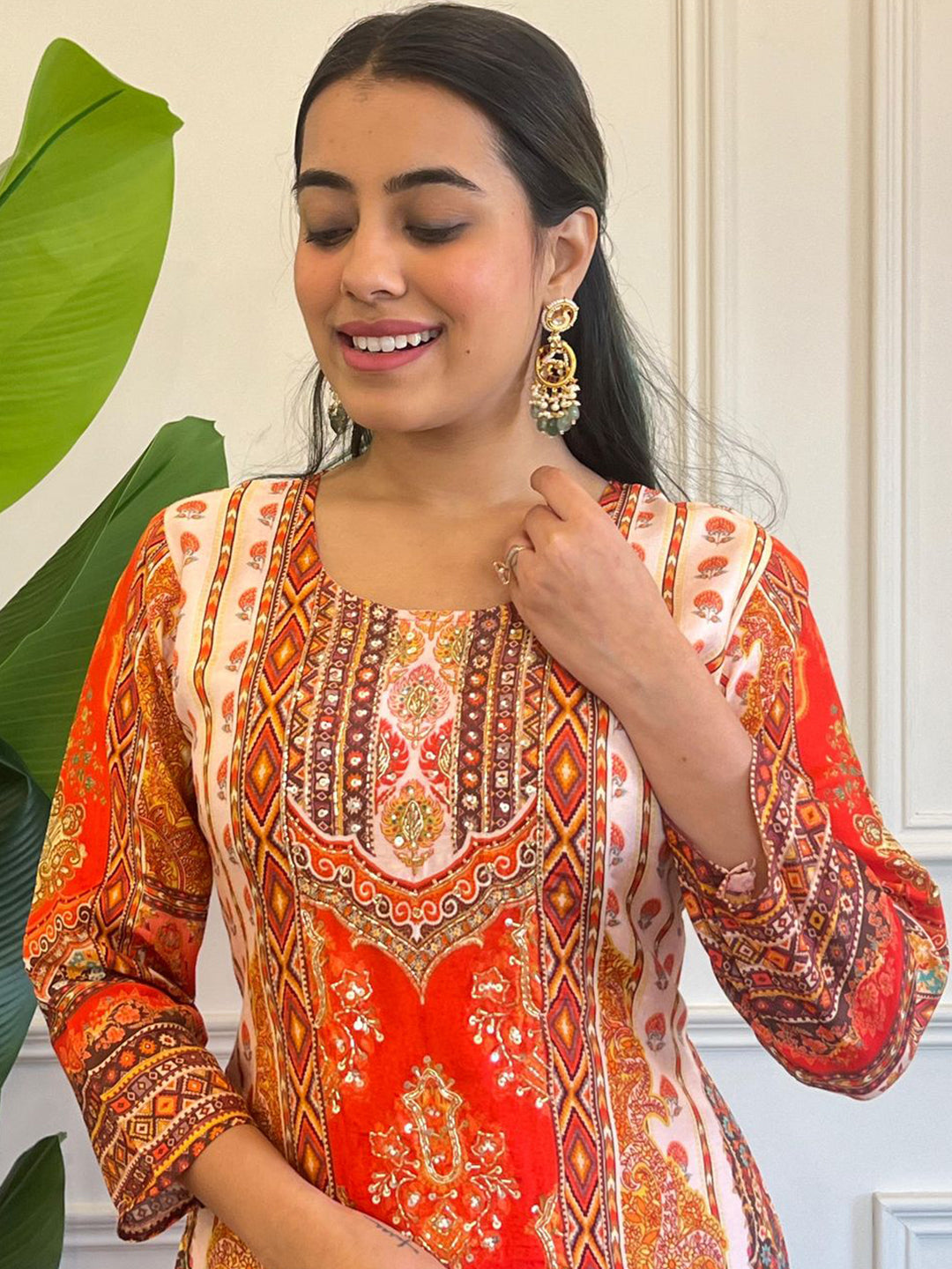 Chhaba 555 Printed Embellished Kurta Sharara Set with Sequinned Dupatta & Royal Digital Print