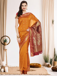Traditional Narayan Peth Silk Saree with Zari Handloom Weaving