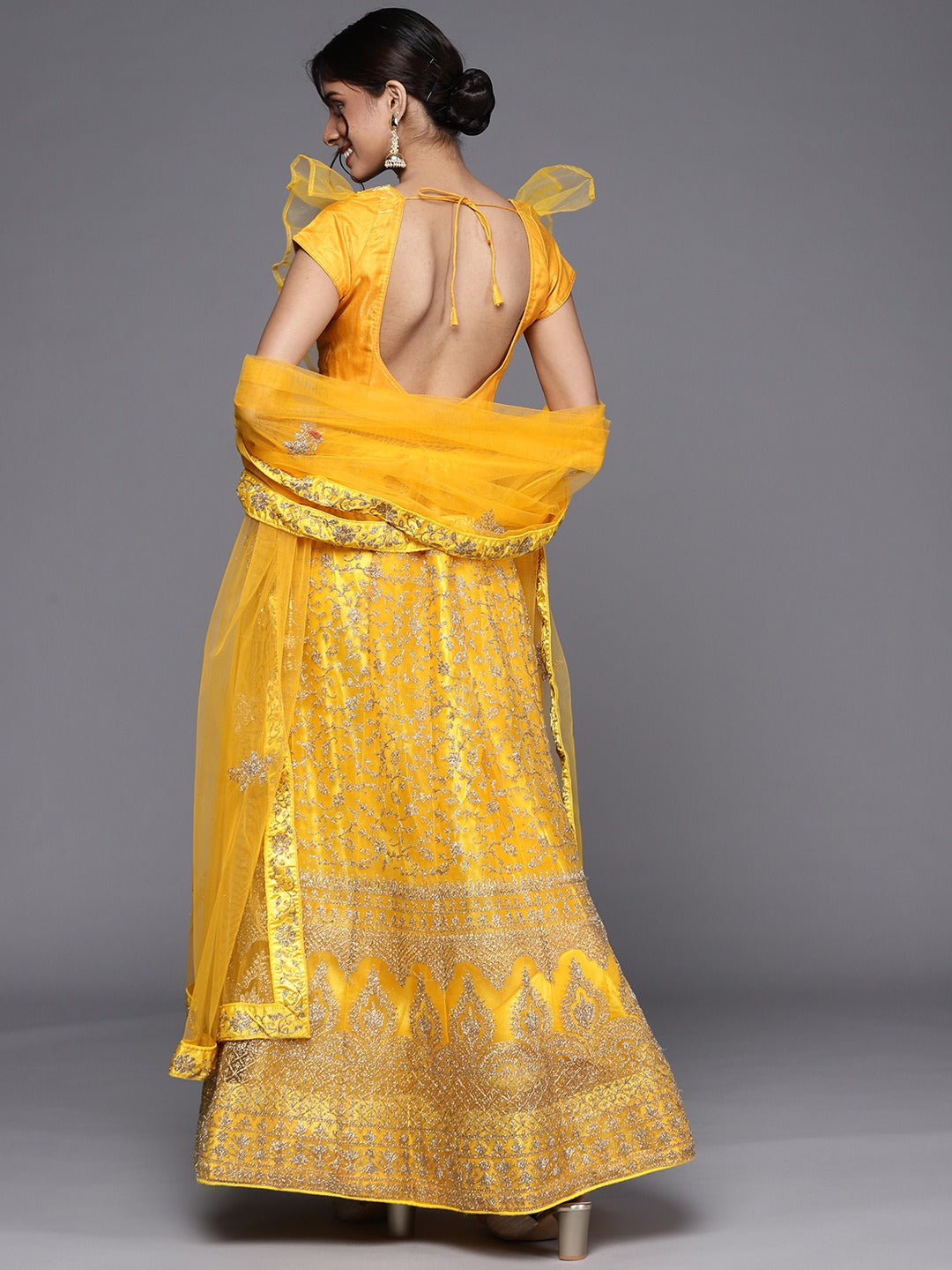 Kasab Zari Embroidery Semi-Stitched Lehenga Choli Set