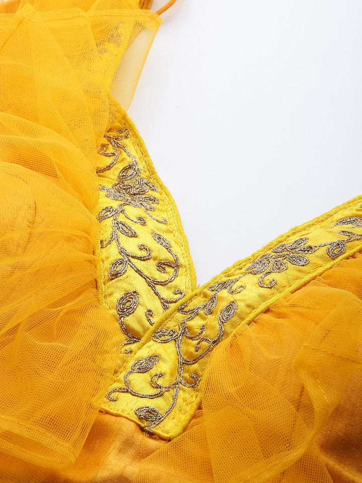 Kasab Zari Embroidery Semi-Stitched Lehenga Choli Set