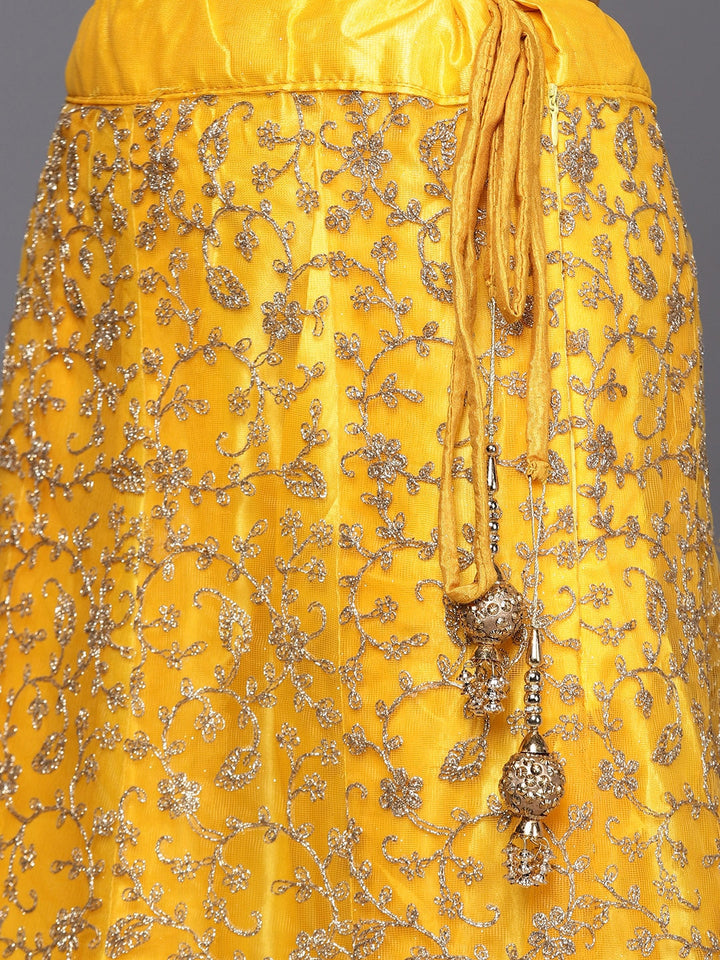Kasab Zari Embroidery Semi-Stitched Lehenga Choli Set