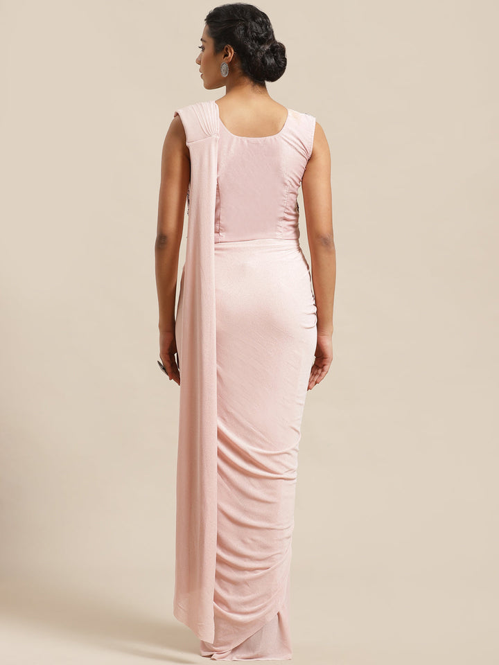 Pastel Romance Ruffled Pre-stitched Saree with Oxidised Embroidered Bling Yoke