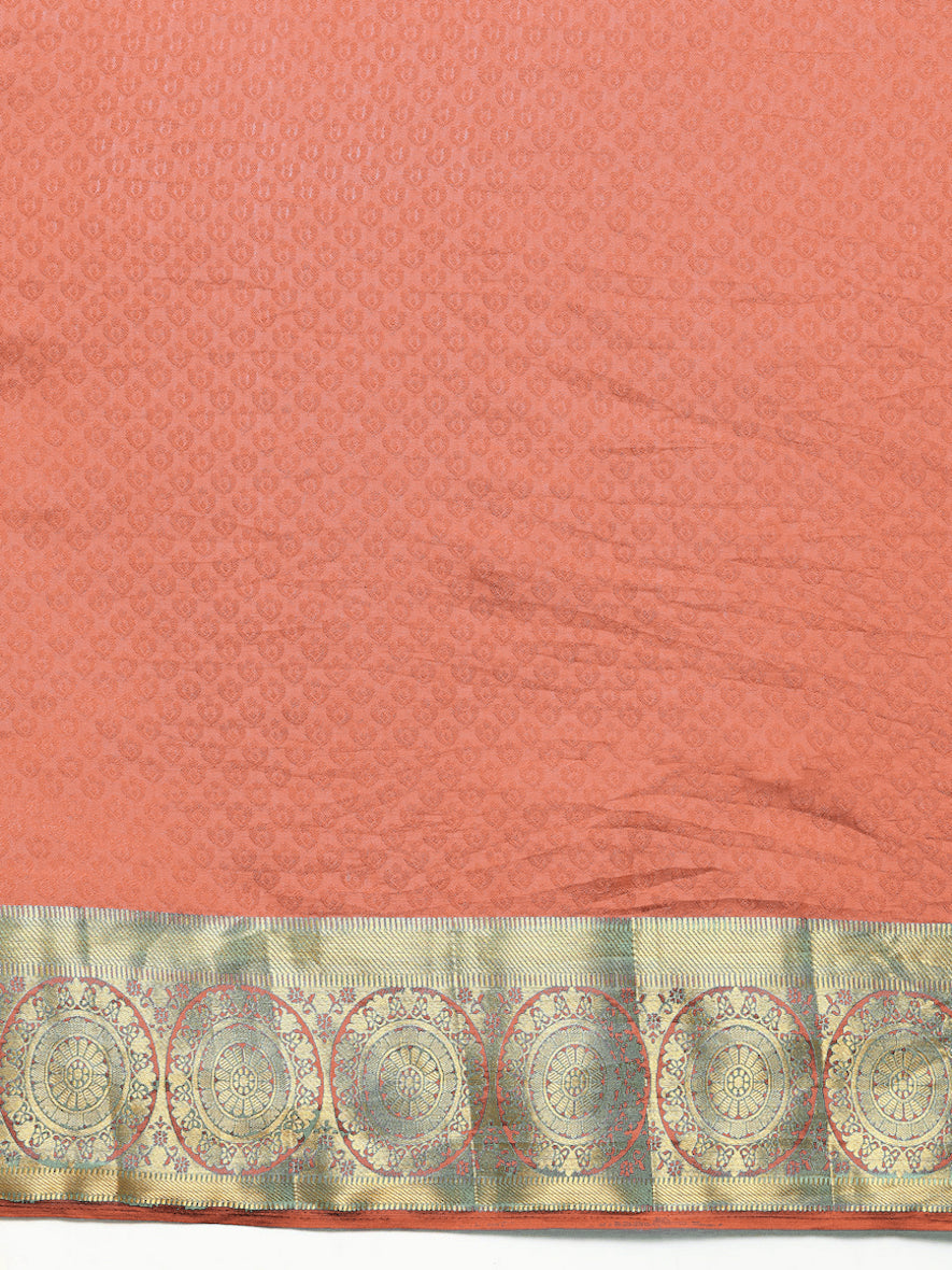 Resham Self Woven Traditional Silk Saree with Gold Zari Geometrical Border