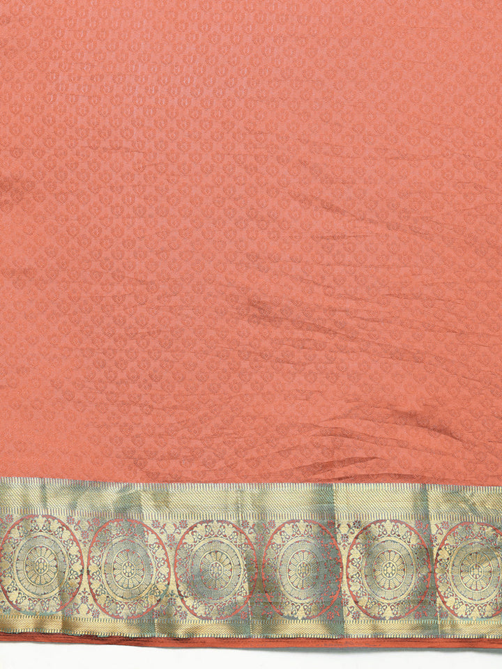 Resham Self Woven Traditional Silk Saree with Gold Zari Geometrical Border