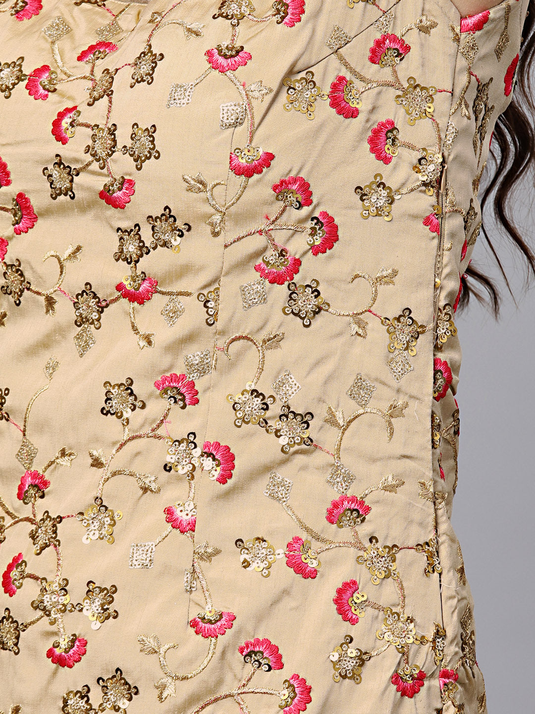 Kurta Sharara Set with Floral Zari Sequin Embroidery