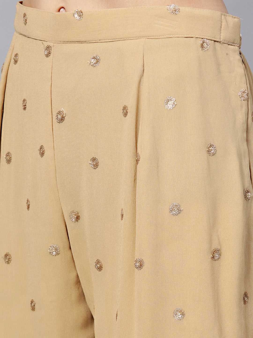 Kurta Sharara Set with Floral Zari Sequin Embroidery