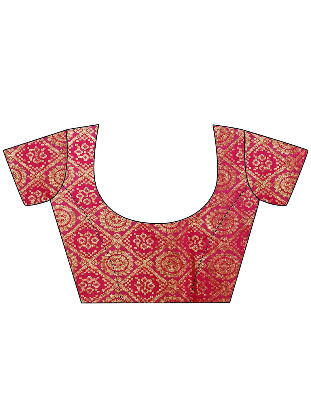Satin Silk Saree with Zari Woven Stripes and Brocade Blouse