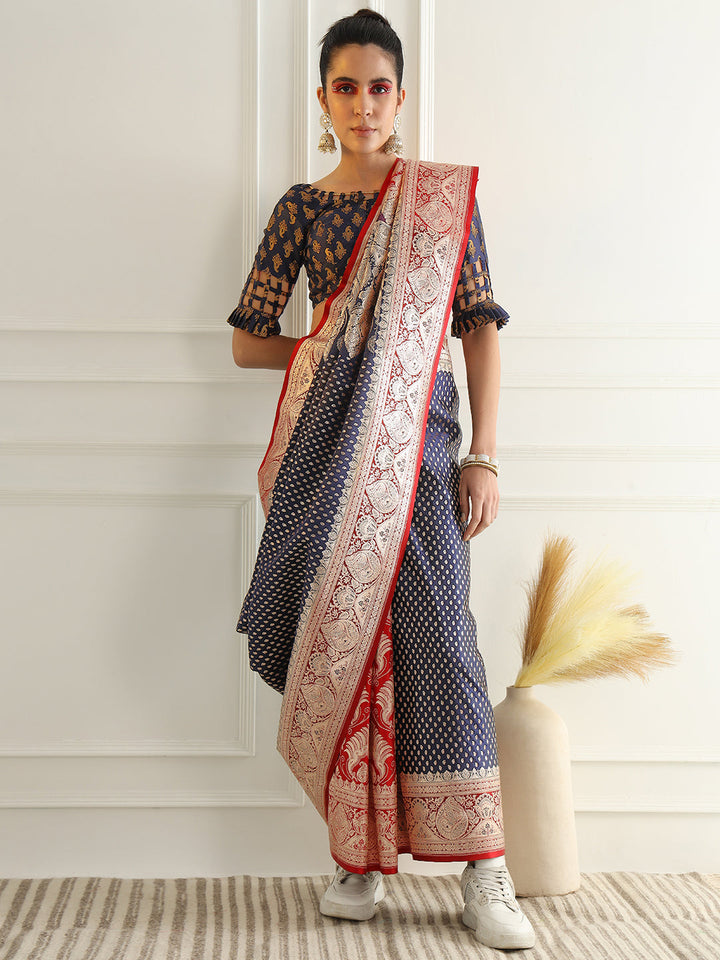 Traditional Banarasi Silk Kanjeewaram saree with Patli Pattern