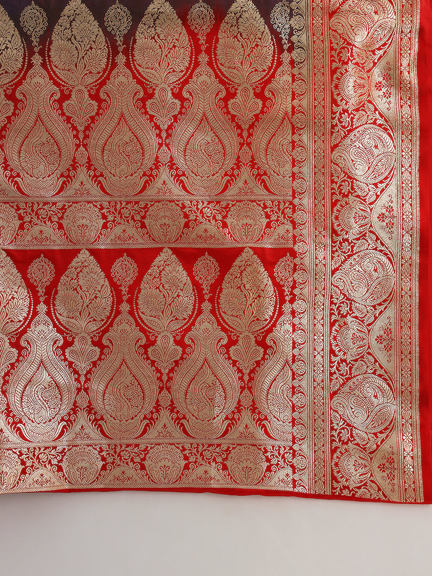 Traditional Banarasi Silk Kanjeewaram saree with Patli Pattern