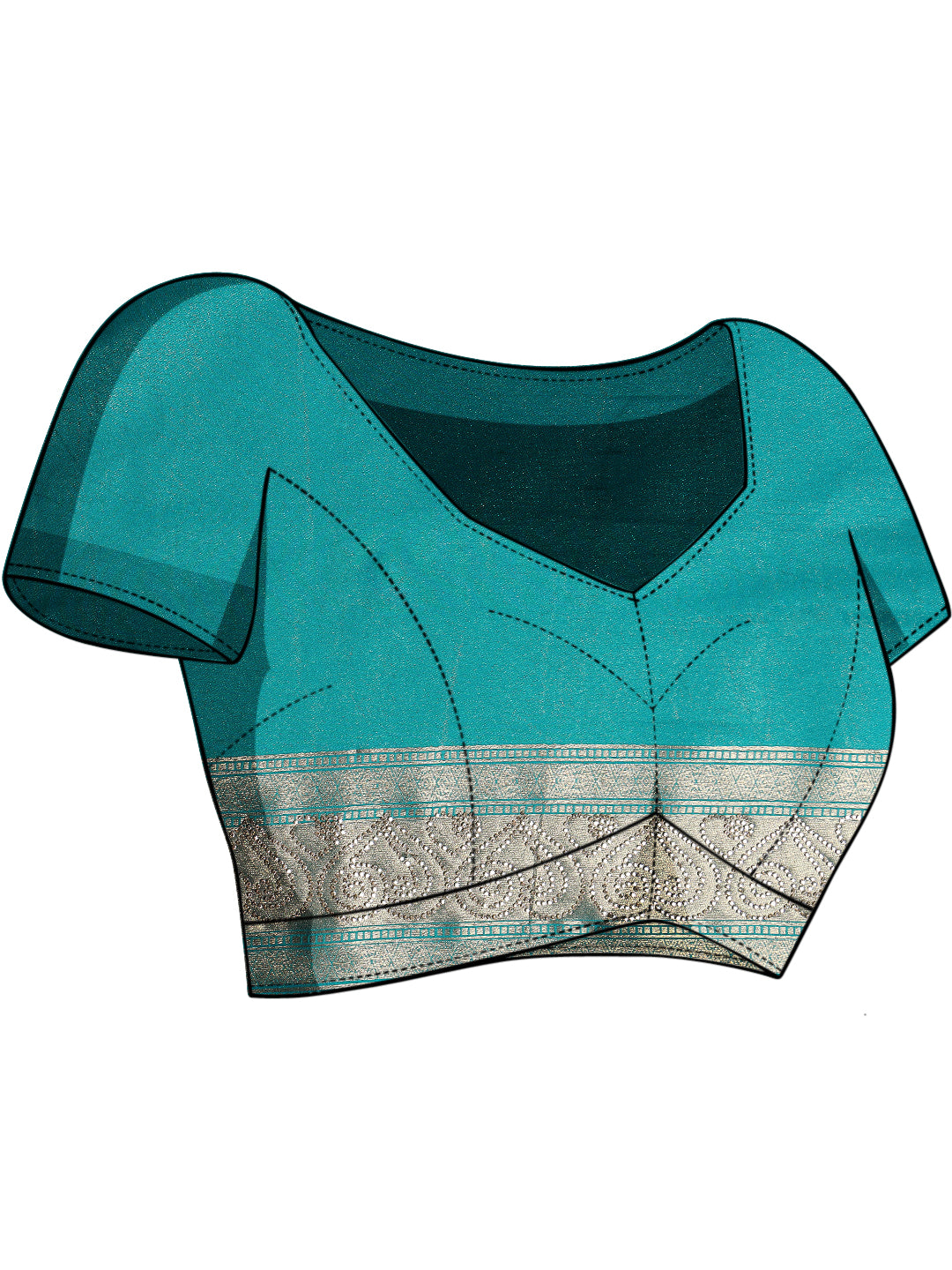 Banarasi Handloom saree with Lattice Weaving & Crystal Embellished Heart Motif Border