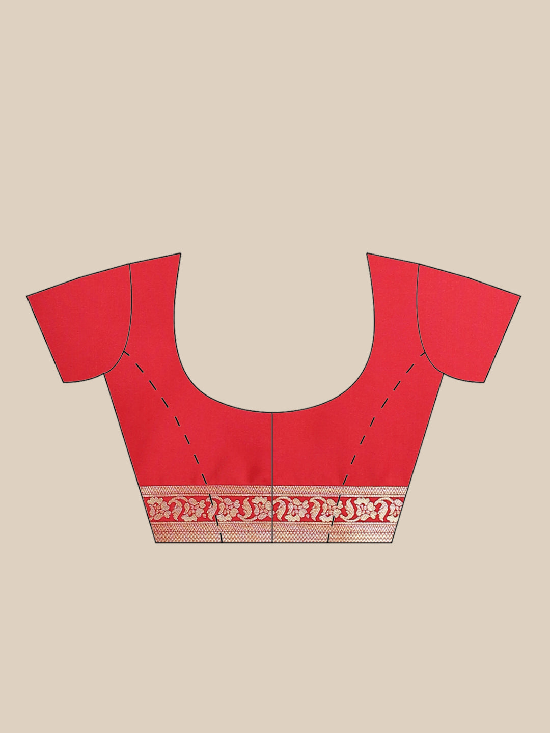 Red Banarasi Handloom Bridal Gold Zari Woven Saree in Gharchola Geometrical Pattern
