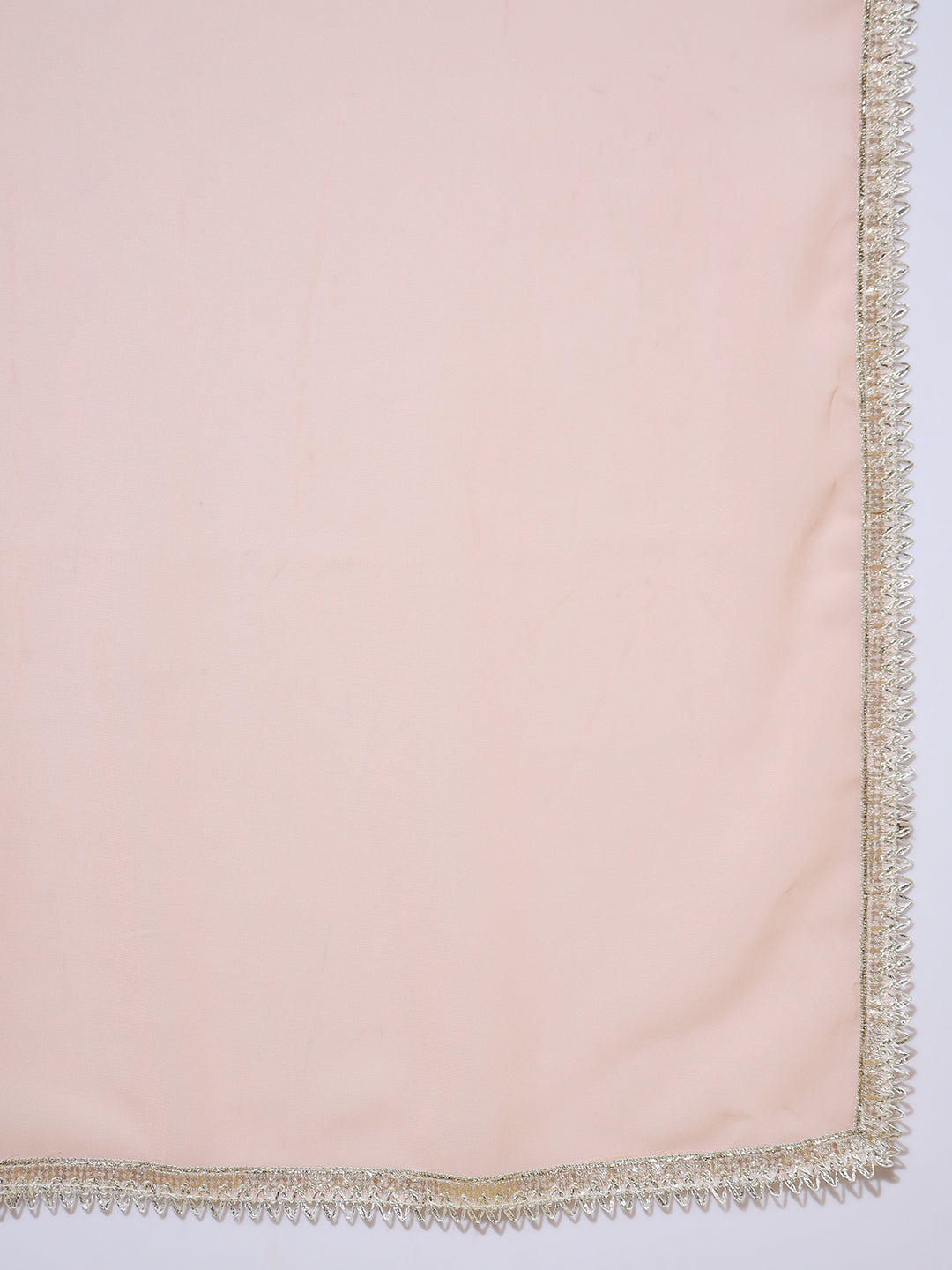 Peach Mirror Embroidered Kurta Set with Flared Jewel inspried sharara