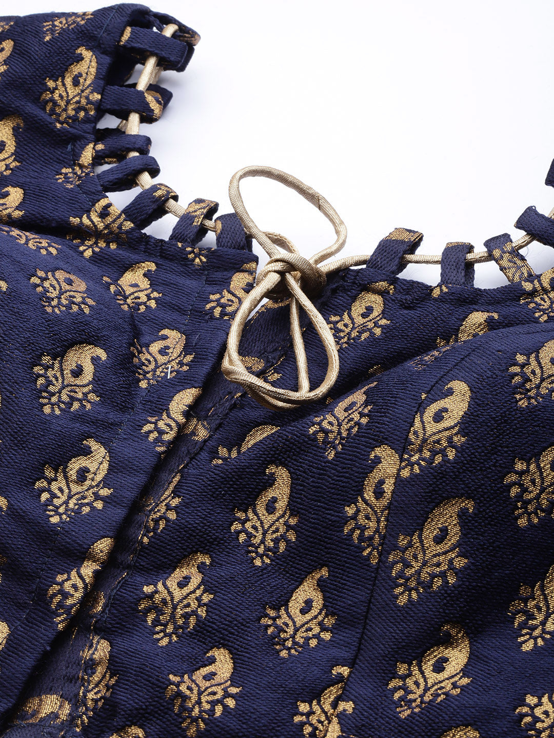 Navy Blue Silk Lehenga Choli with Zari & Resham Weaving