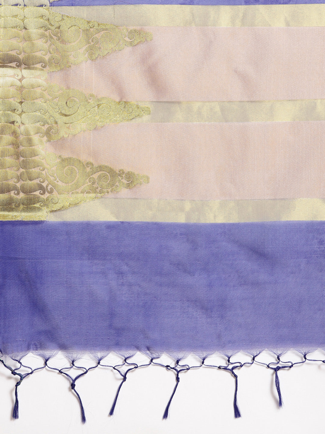 Banarasi Chanderi Silk Saree with Zari Temple Paisley Pattern