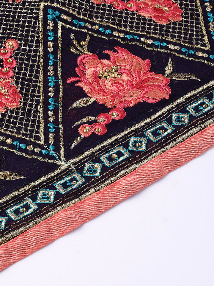Embellished Kurta Sharara Set with Zari and Resham