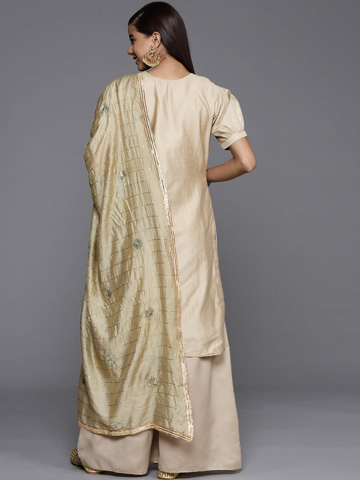Unstitched Cotton Resham & Sequence Embroidered Suit Set With Dupatta