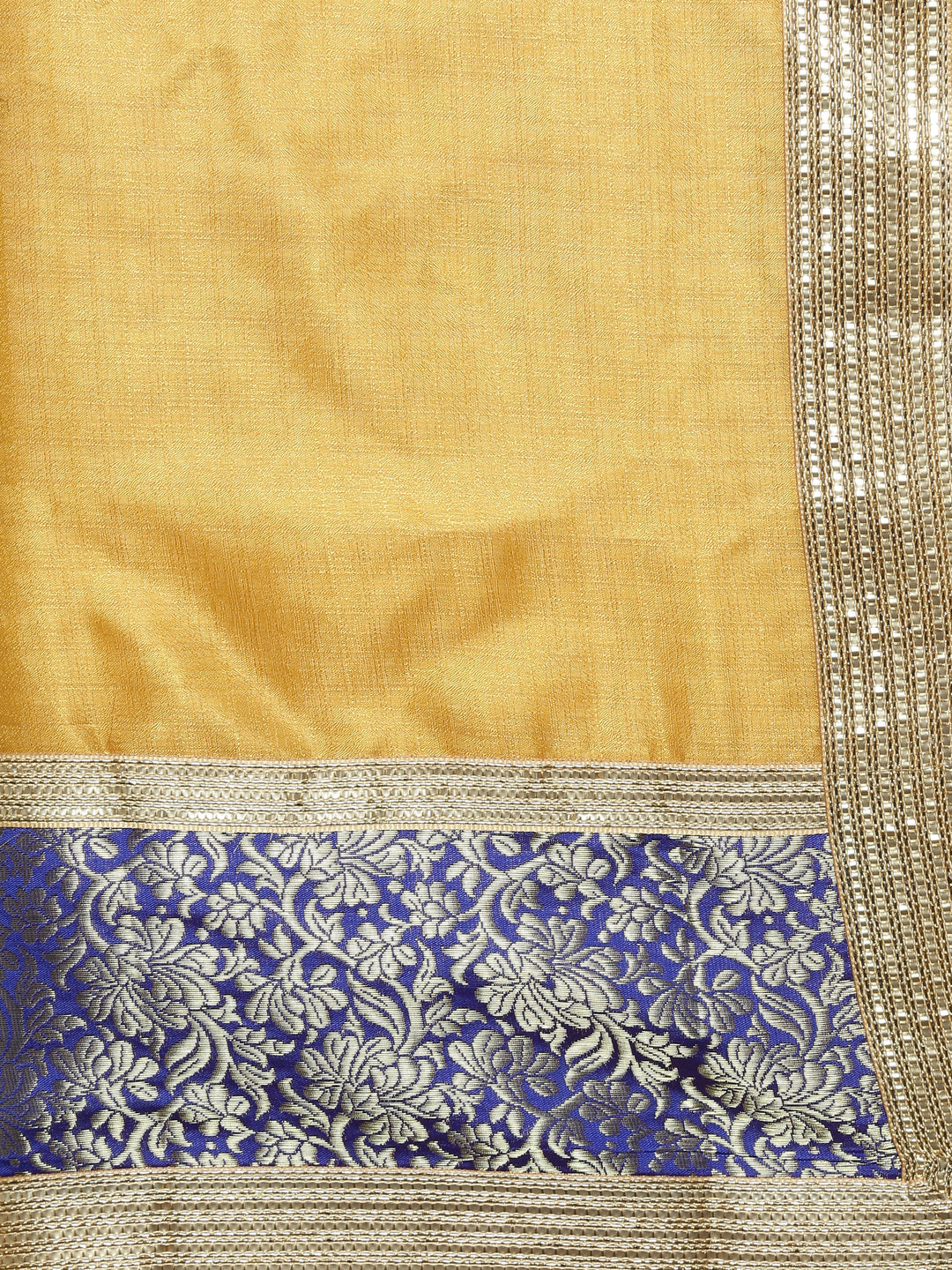 Mustard Art Silk Peacock Design Embroidered Party Wear Saree